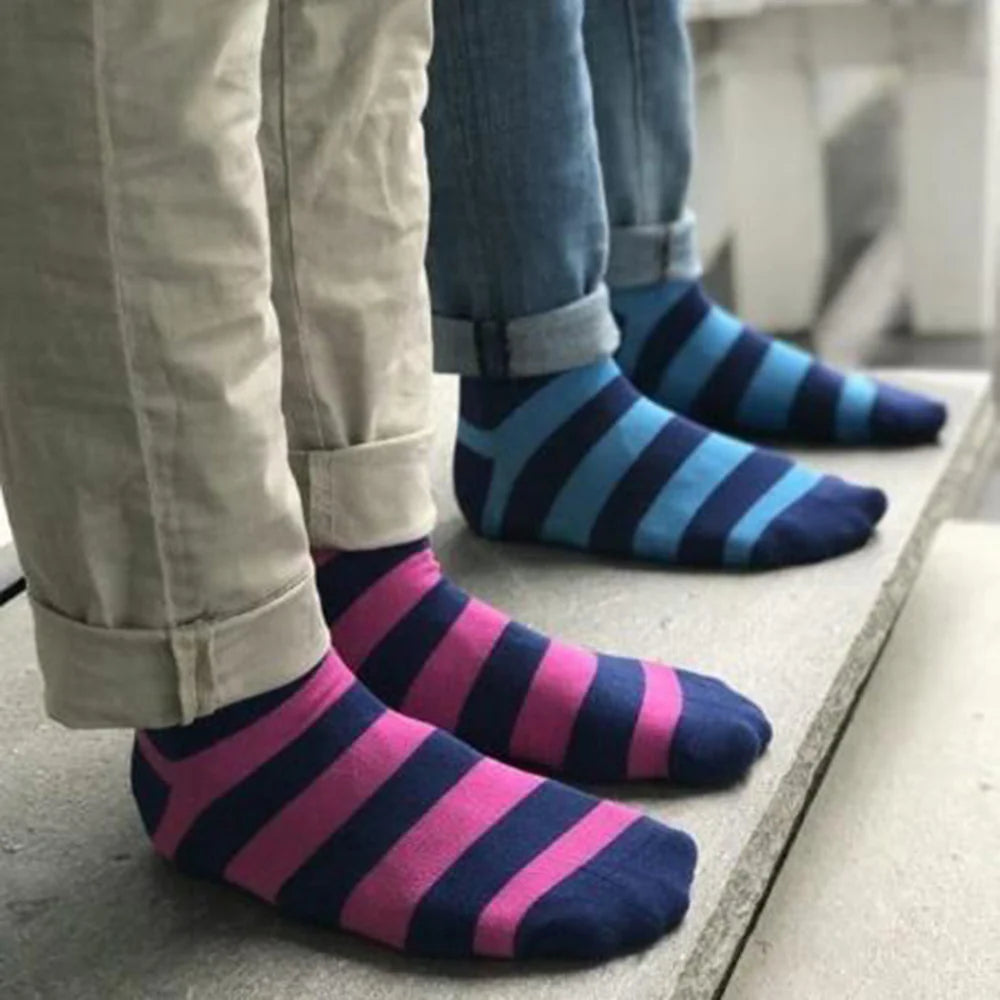 Swole Panda SP088 Rich Pink Striped Bamboo Socks