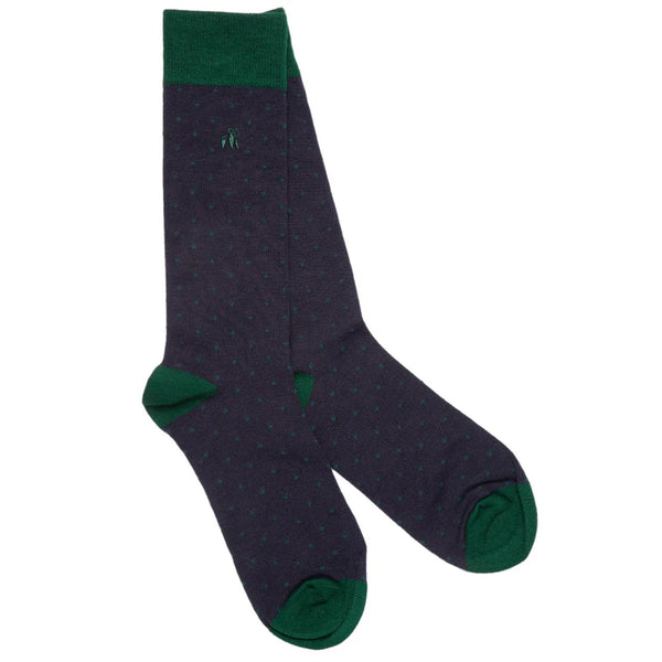 Swole Panda SP109 Spotted Navy Bamboo Socks