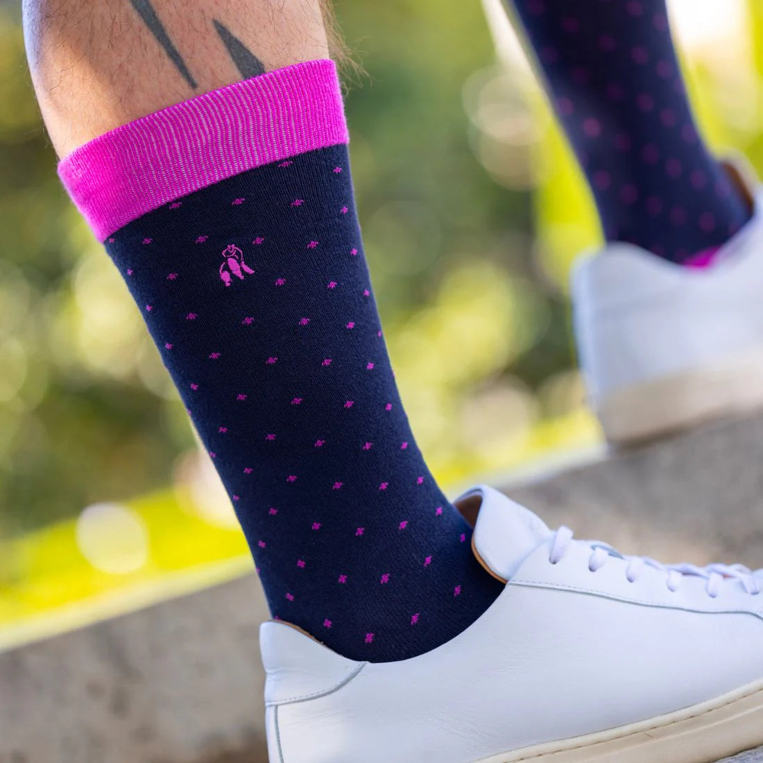 Swole Panda SP112 Spotted Pink Bamboo Socks
