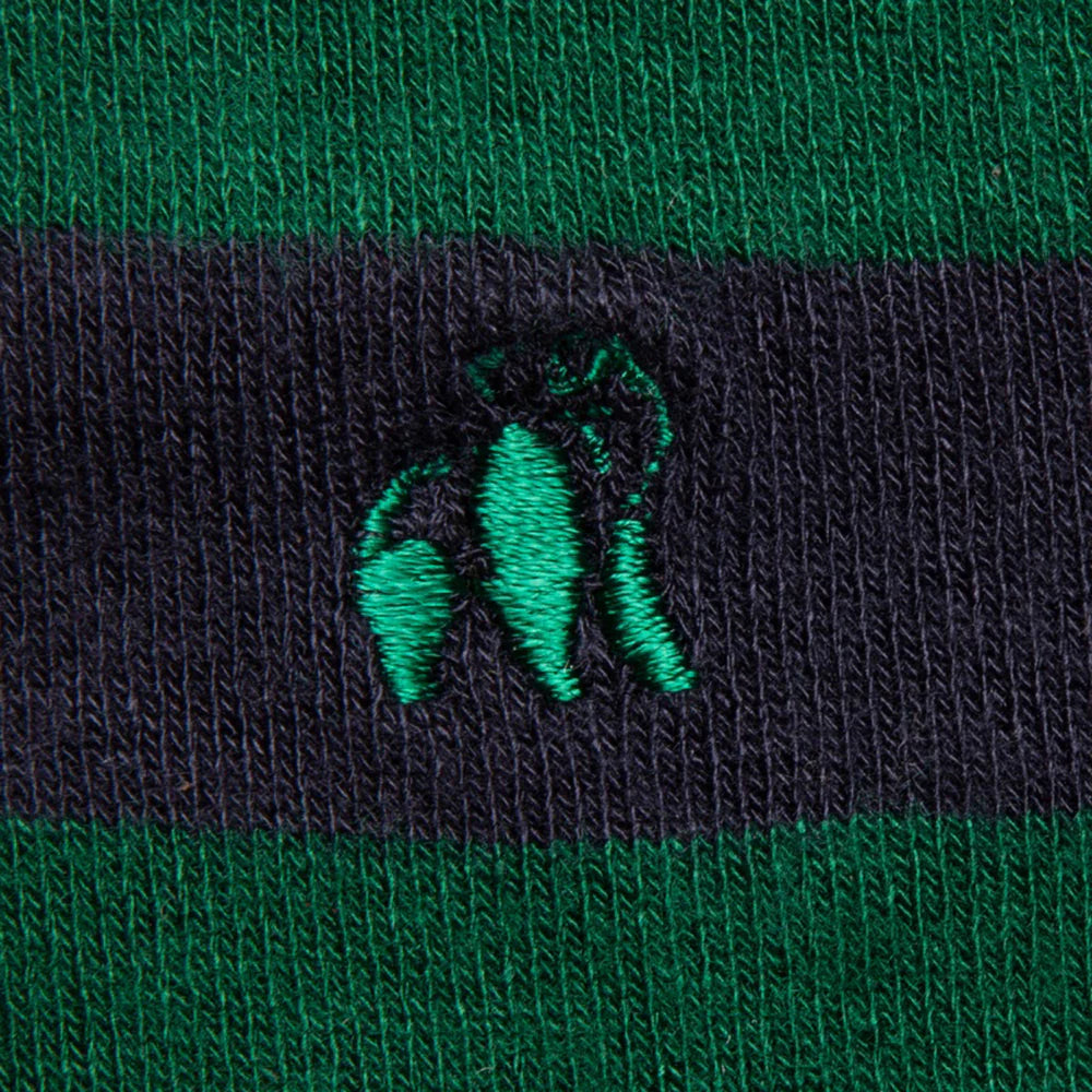 Swole Panda SP283 Green and Navy Striped Bamboo Socks