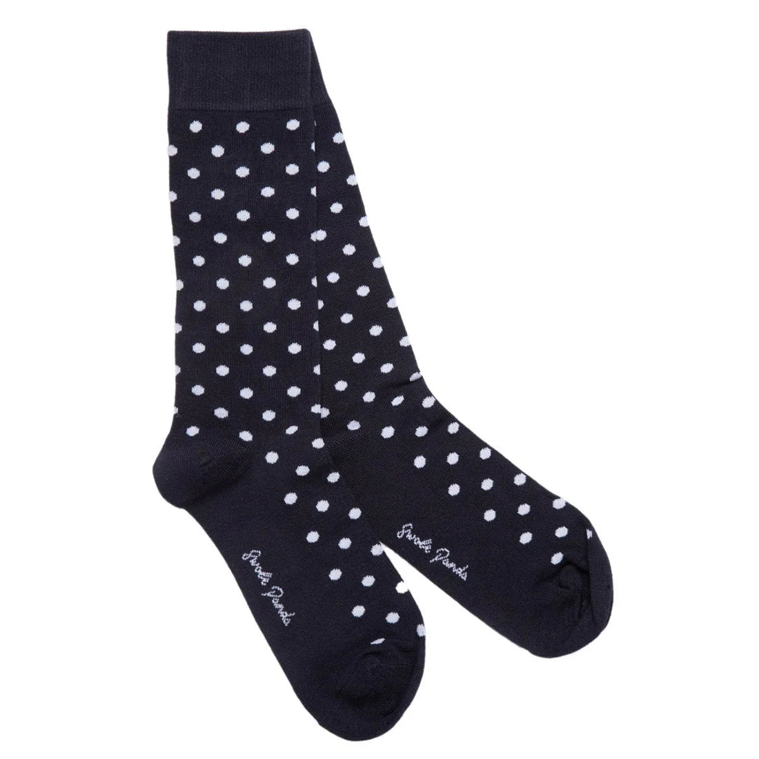 Swole Panda SP314 Navy Polka Dot Bamboo Socks