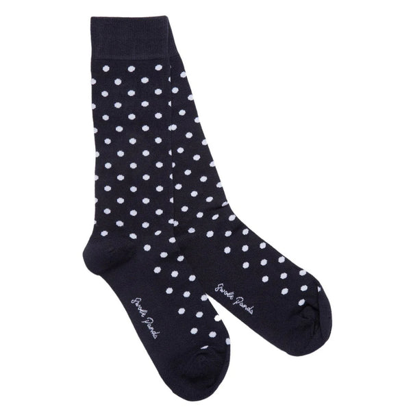Swole Panda SP314 Navy Polka Dot Bamboo Socks