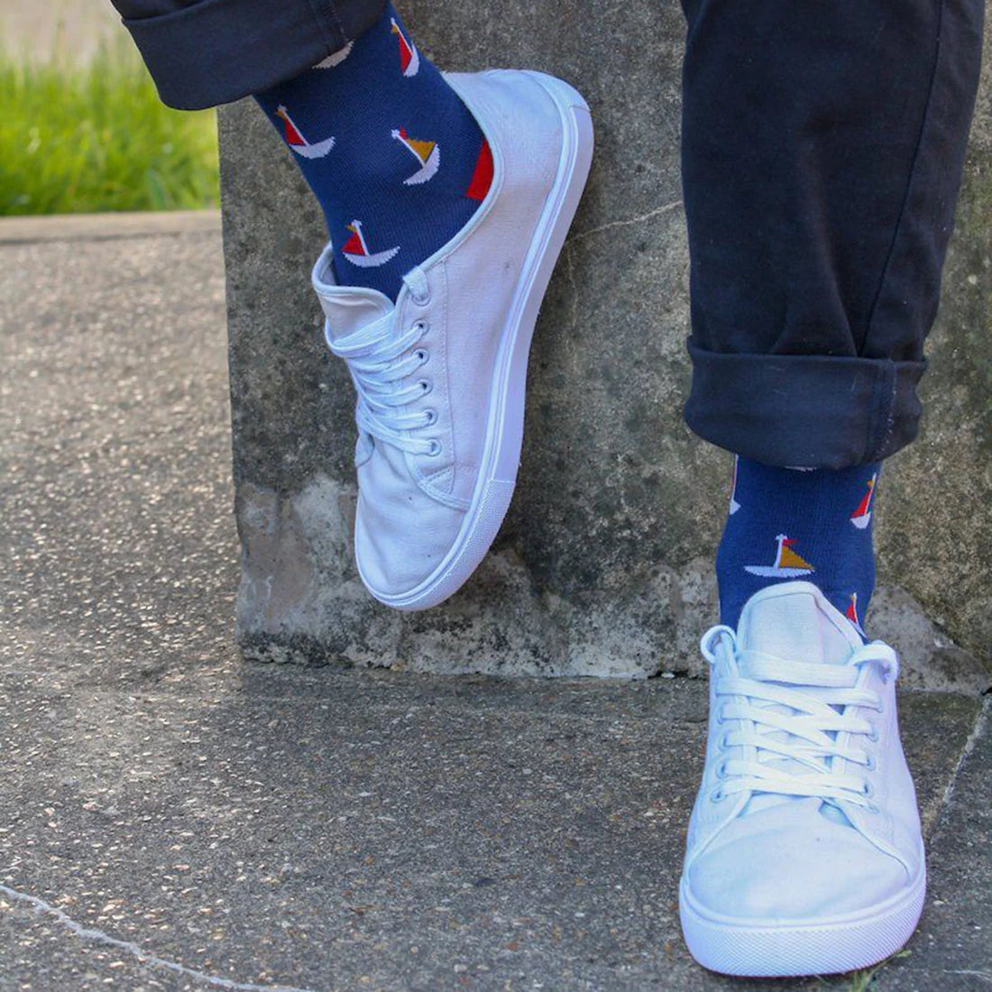 Swole Panda SP354 Sailing Boat Bamboo Socks