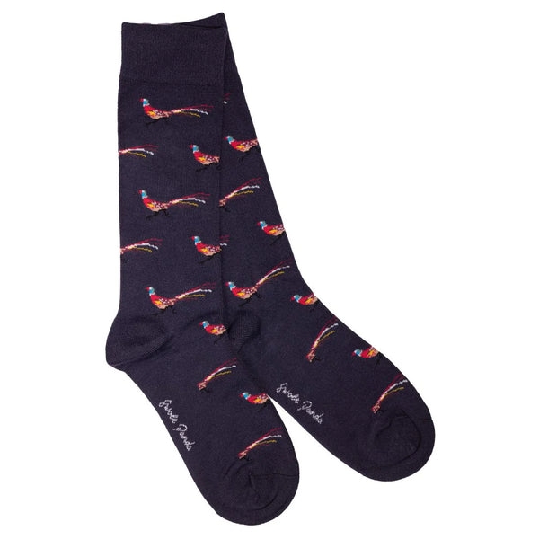 Swole Panda SP356 Navy Pheasant Bamboo Socks
