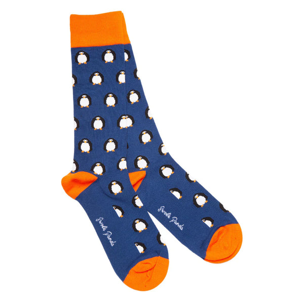 Swole Panda SP376 Navy Penguin Bamboo Socks