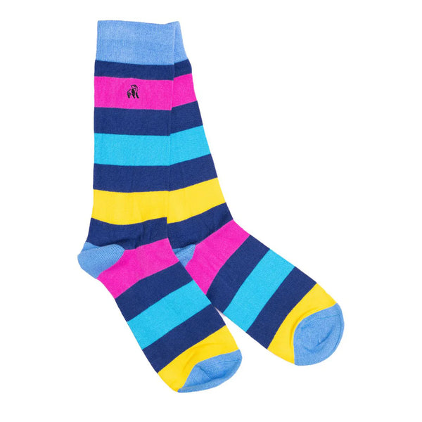 Swole Panda SP455 Neon Stripe Bamboo Socks