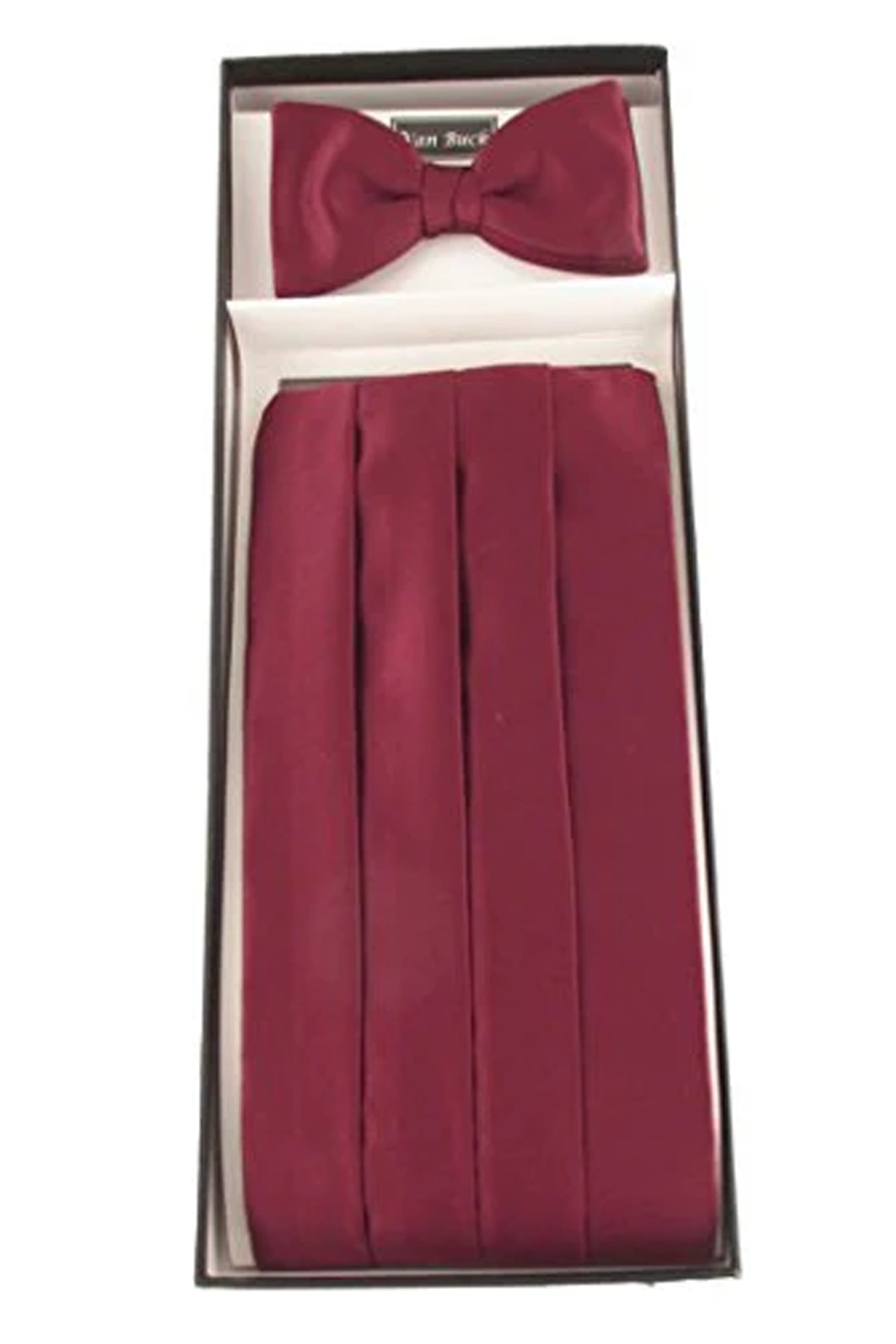Burgundy Plain Satin Cummerbund & Bow Set