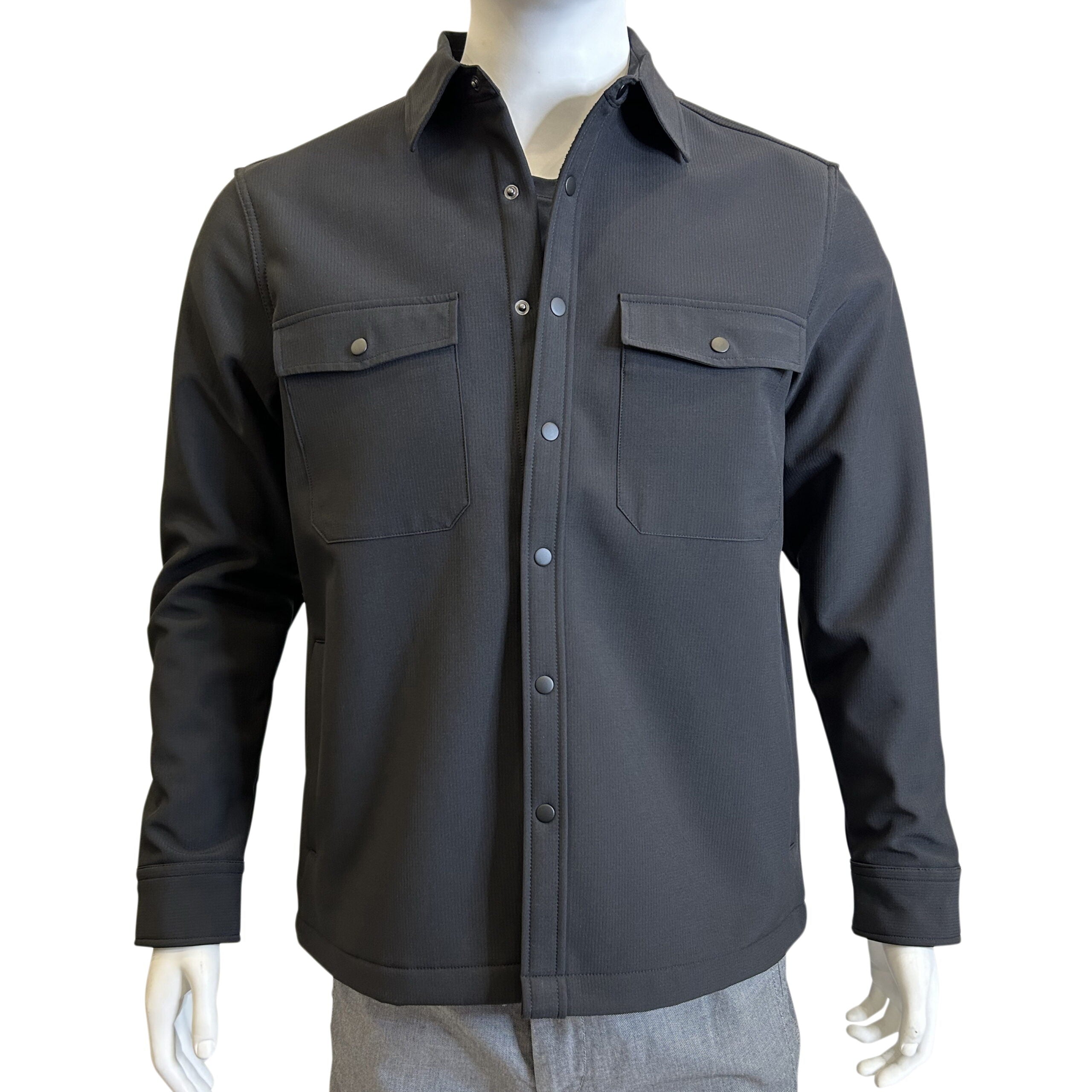 Van Larsson Black Performance Stretch Shacket With Polar Fleece Lining