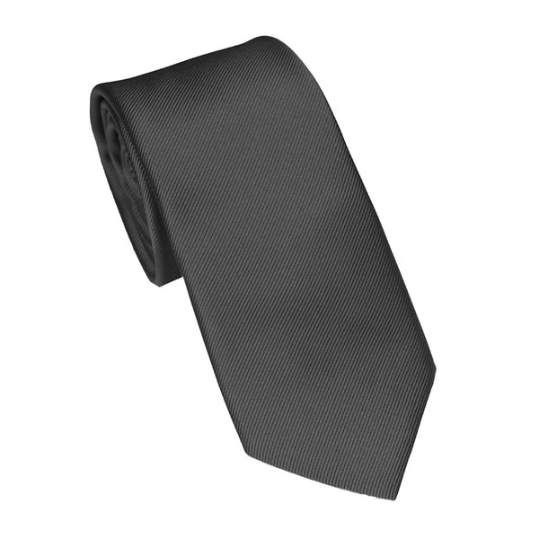 Black Plain Poly Twill Dress Tie